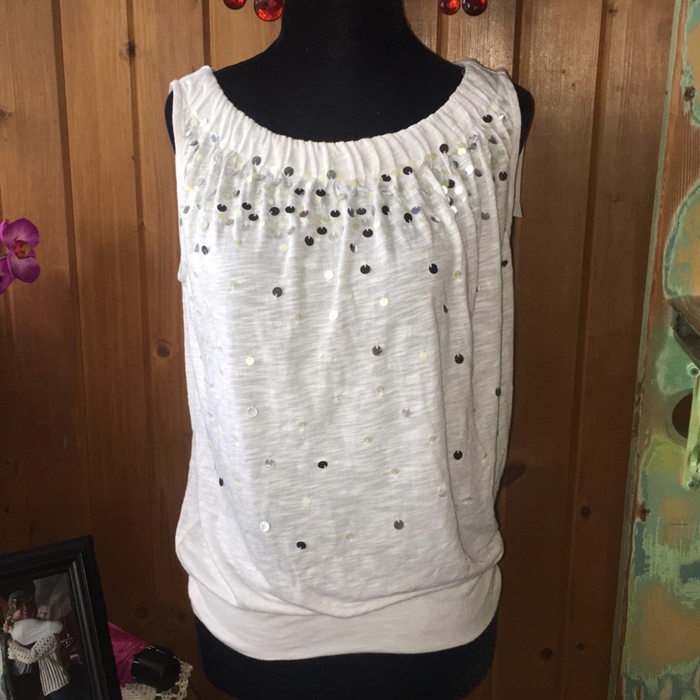 NEE white sequin top